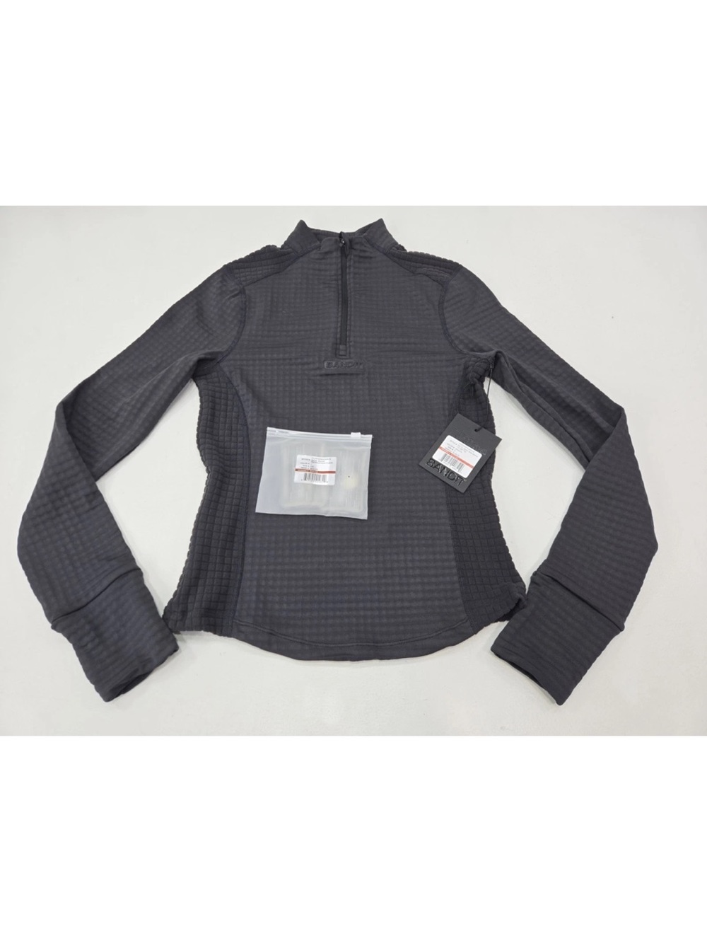Bandit Caldo Grid 1/4 Zip Top Shadow Size S Womens WITH HAND WARMERS NEW